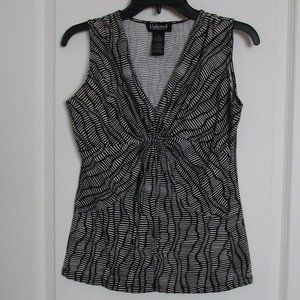 twist front printed cotton tank top